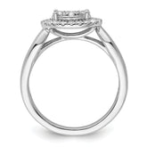 14k White Gold 1/2 carat Lab Grown Diamond VS/SI+ G+ Complete Cluster Engagement Ring